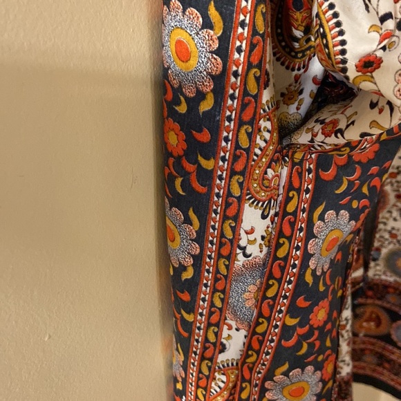 Red & rust paisley midi dress/tunic - one size - NWOT - Picture 6 of 10